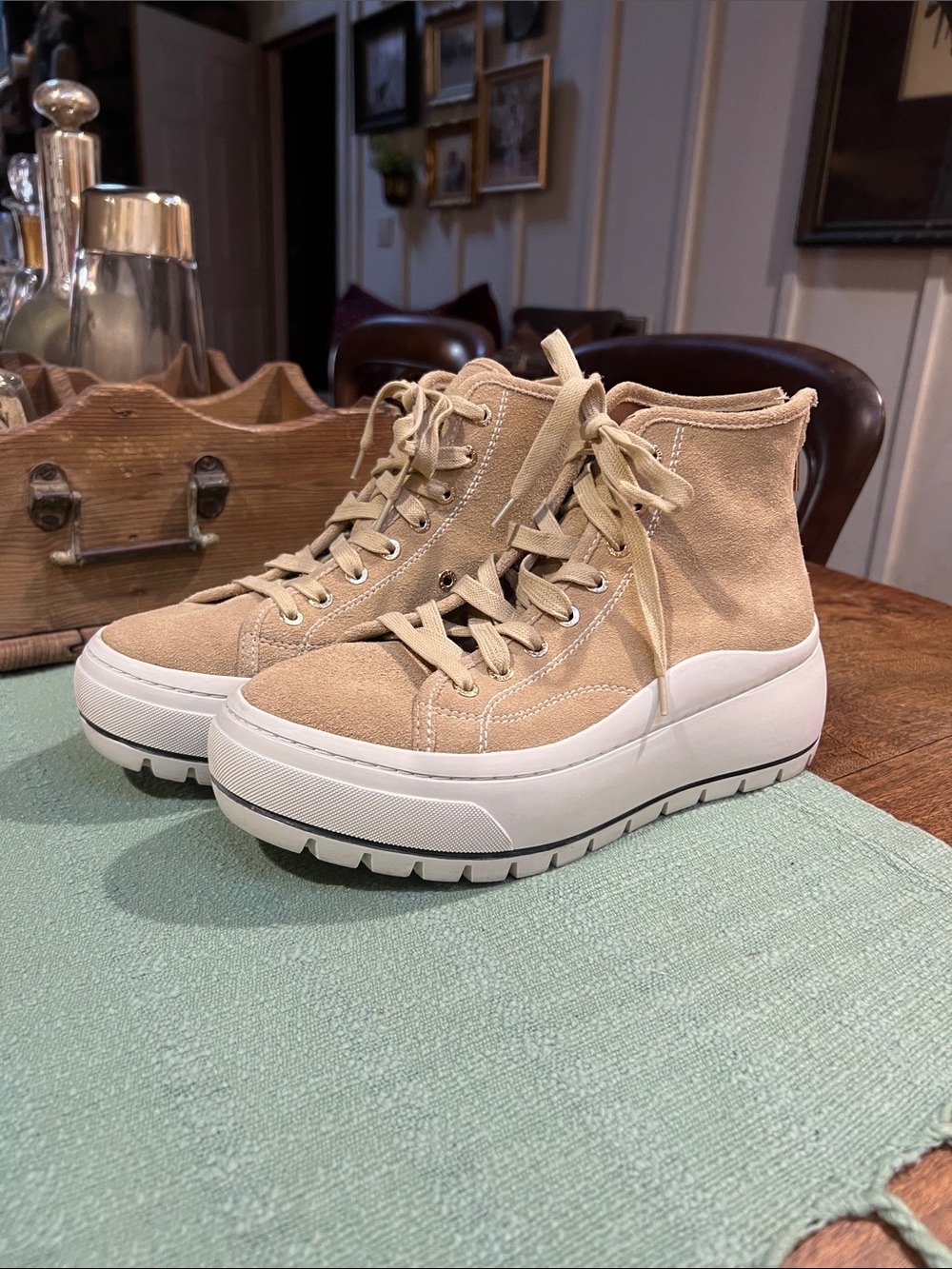 J Slides Gracie Platform Suede Sneakers